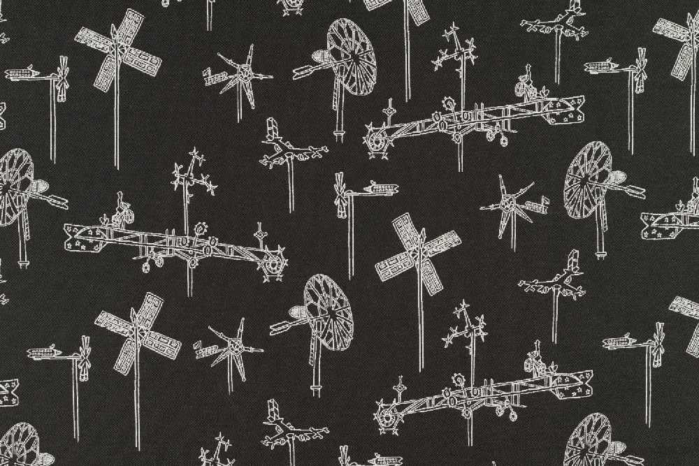 Sunbrella by Mayer Whirligig Onyx 431 - 006 Vollis Simpson Collection Upholstery Fabric - Outdoor Fabric Central