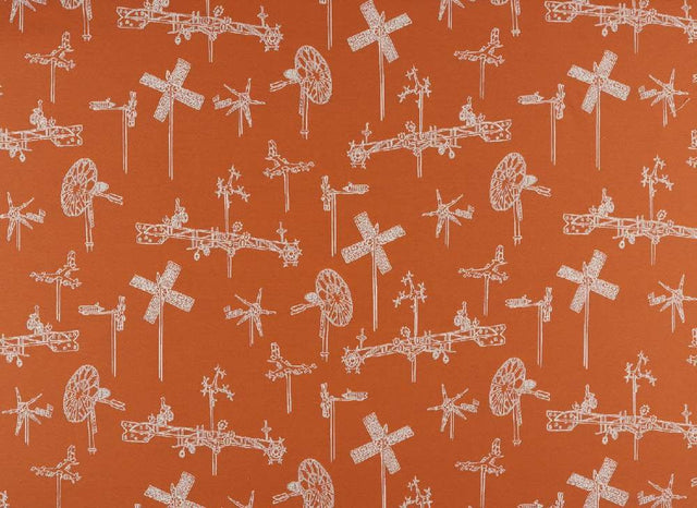 Sunbrella by Mayer Whirligig Tangerine 431 - 009 Vollis Simpson Collection Upholstery Fabric - Outdoor Fabric Central
