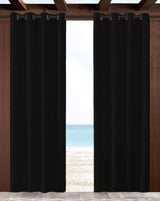 Sunbrella Canvas Black Indoor/Outdoor Curtain Panel - Outdoor Fabric Central