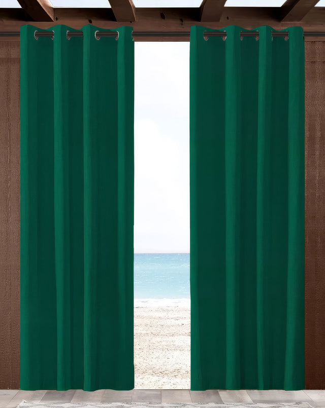 Sunbrella Canvas Forest Green Indoor/Outdoor Curtain Panel - Outdoor Fabric Central