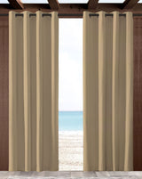 Sunbrella Canvas Heather Beige Indoor/Outdoor Curtain Panel - Outdoor Fabric Central