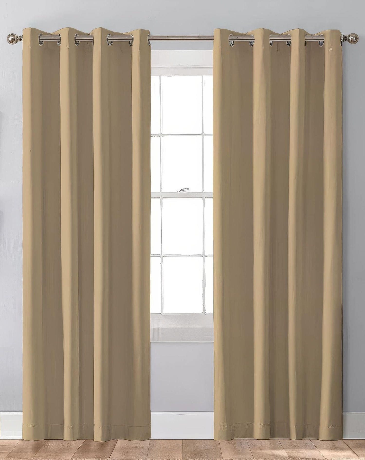 Sunbrella Canvas Heather Beige Indoor/Outdoor Curtain Panel - Outdoor Fabric Central
