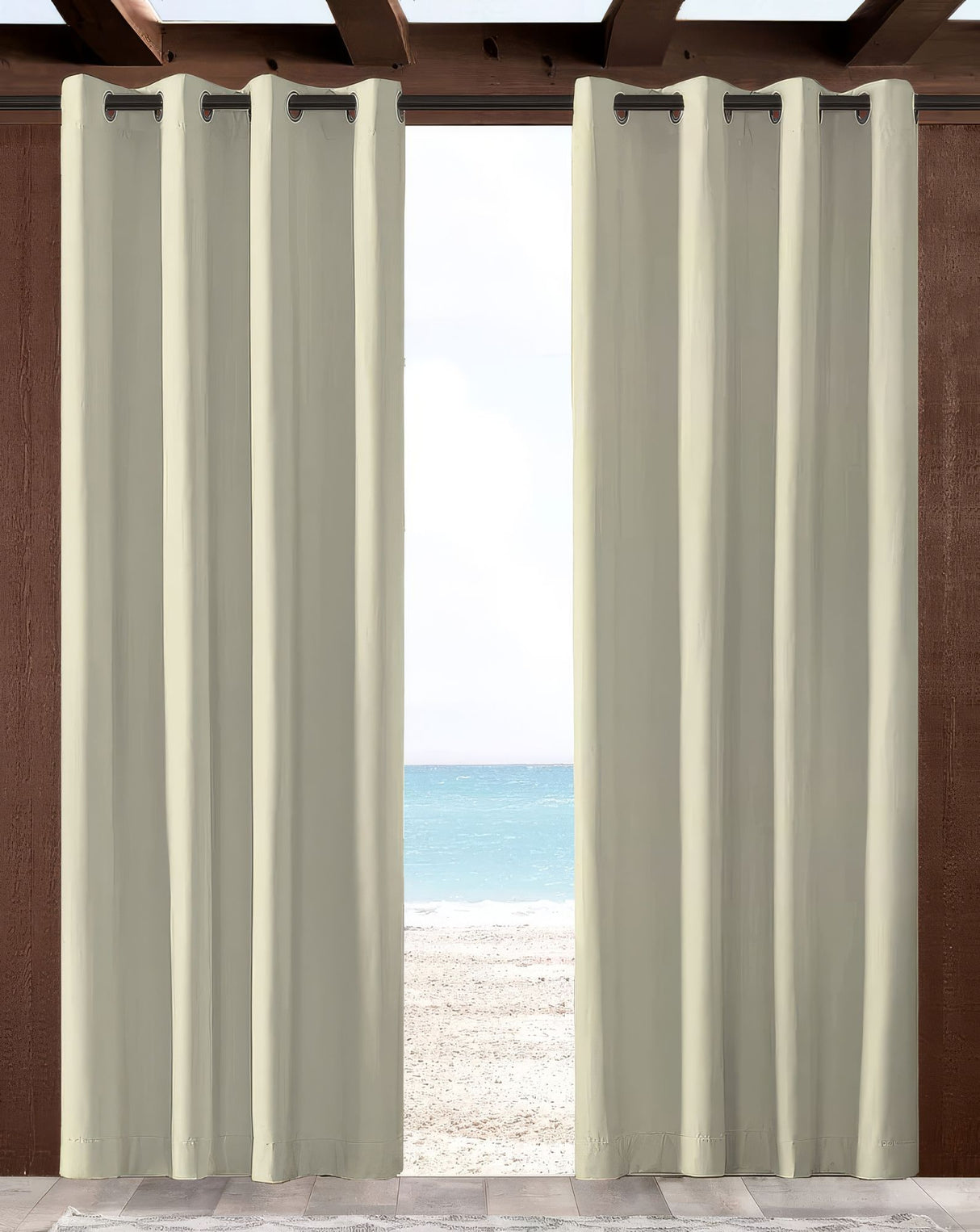 Sunbrella Canvas Natural Indoor/Outdoor Curtain Panel - Outdoor Fabric Central