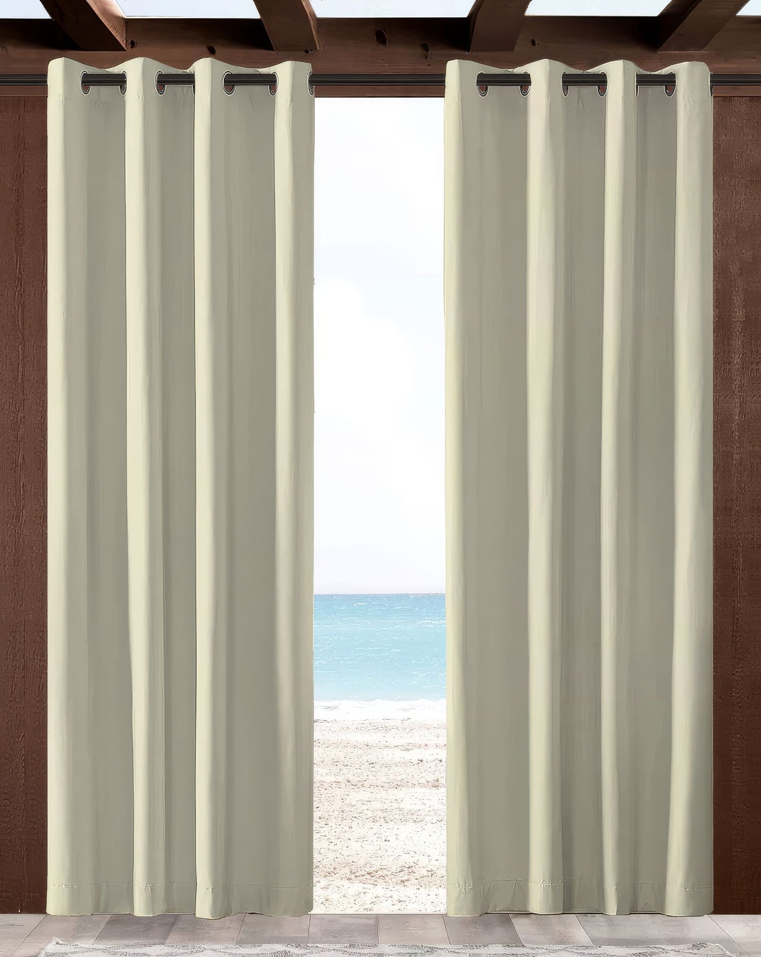 Sunbrella Canvas Natural Indoor/Outdoor Curtain Panel - Outdoor Fabric Central