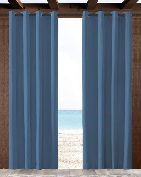 Sunbrella Canvas Sapphire Blue Indoor/Outdoor Curtain Panel - Outdoor Fabric Central