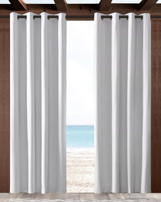 Sunbrella Canvas White Indoor/Outdoor Curtain Panel - Outdoor Fabric Central