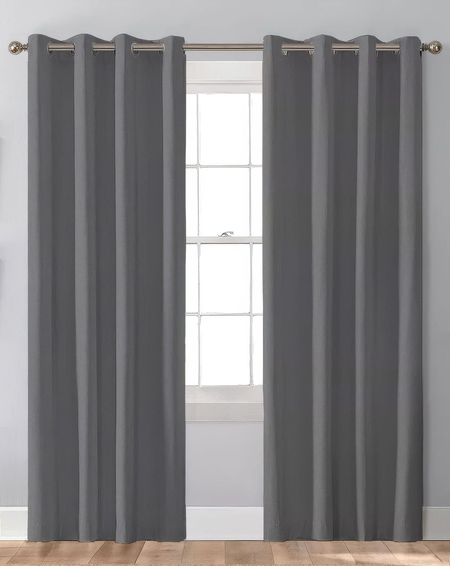 Sunbrella Cast Charcoal Indoor/Outdoor Curtain Panel - Outdoor Fabric Central