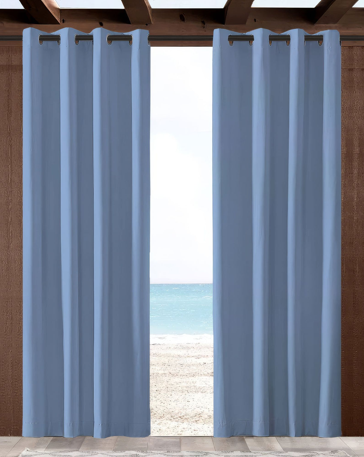 Sunbrella Cast Ocean Indoor/Outdoor Curtain Panel - Outdoor Fabric Central
