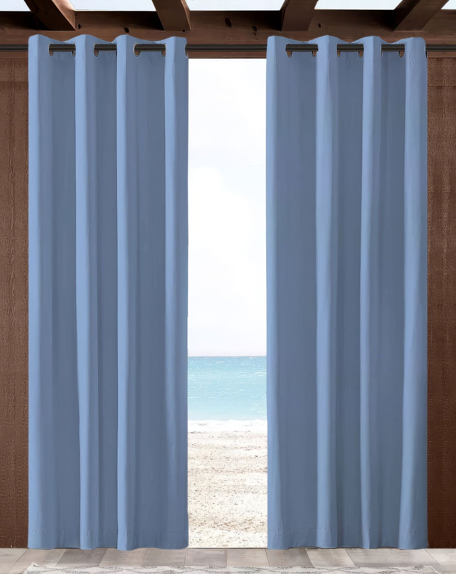 Sunbrella Cast Ocean Indoor/Outdoor Curtain Panel - Outdoor Fabric Central