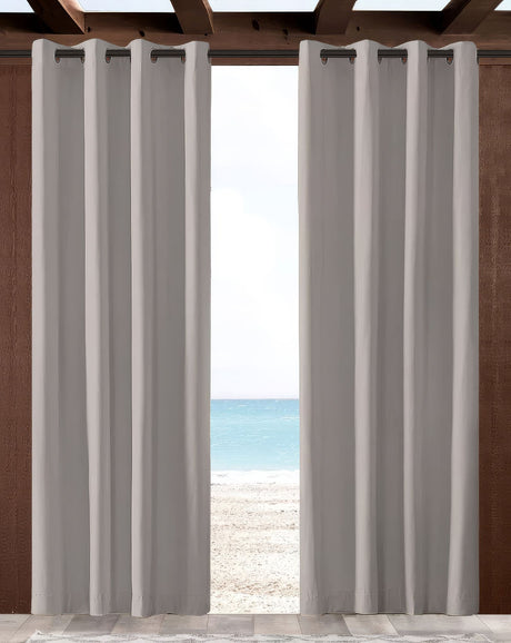 Sunbrella Cast Silver Indoor/Outdoor Curtain Panel - Outdoor Fabric Central