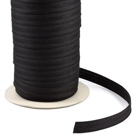 Sunbrella Centerfold Marine Binding 7/8 Inch x 200 yards 1810 Black - Outdoor Fabric Central