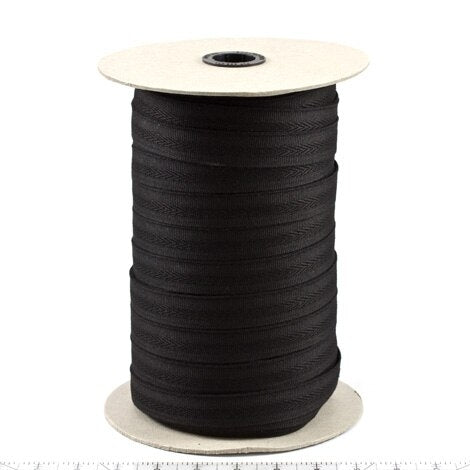 Sunbrella Centerfold Marine Binding 7/8 Inch x 200 yards 1810 Black - Outdoor Fabric Central