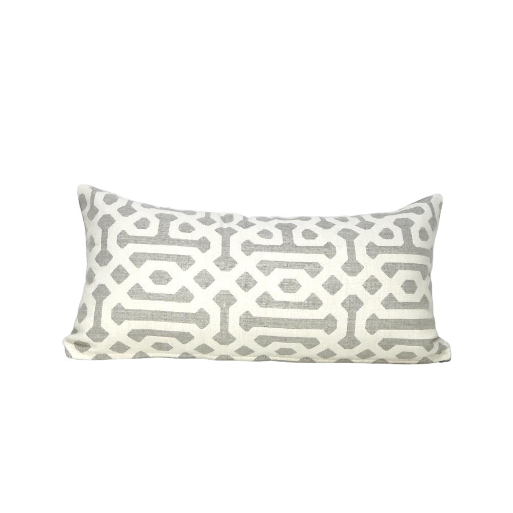 Sunbrella Fretwork Pewter 45991-0002 Elements Collection - Reversible Upholstery Fabric (Dark Side)