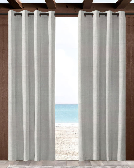 Sunbrella Idol Snow Indoor/Outdoor Curtain Panel - Outdoor Fabric Central