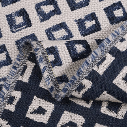 Sunbrella Kindle Indigo 145666-0004 Fusion Collection - Reversible Upholstery Fabric (Dark Side)