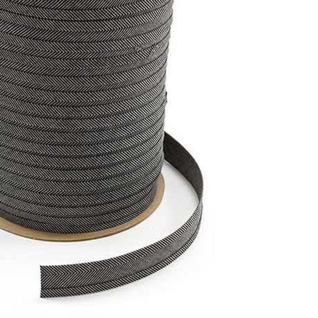 Sunbrella Marine Binding 2ET Bias Cut 1 inch x 100 yards 4607 Charcoal Tweed - Outdoor Fabric Central