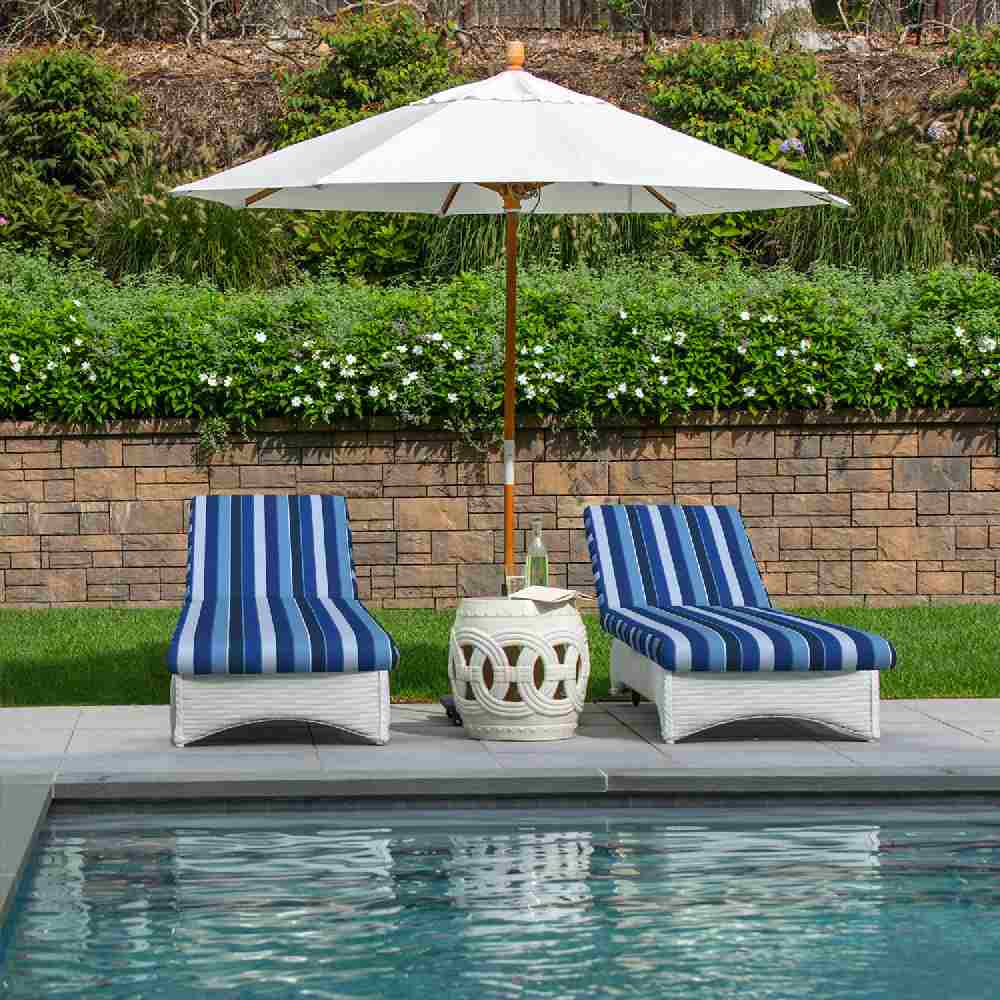 cobalt patio umbrella Sunbrella Furniture Milano Fabric ABBEYSHEA Color: Cobalt