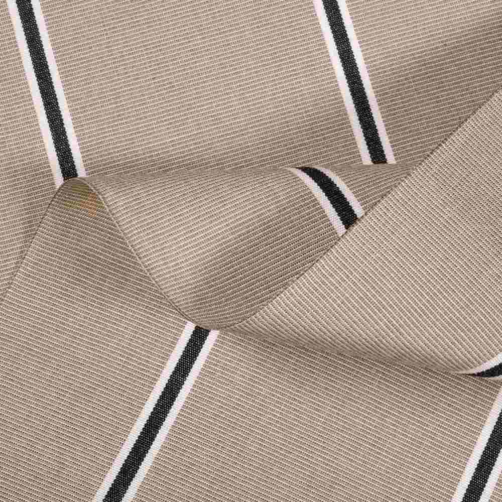Sunbrella Putty Regimental 4961-0000 46-Inch Stripes Awning / Shade Fabric