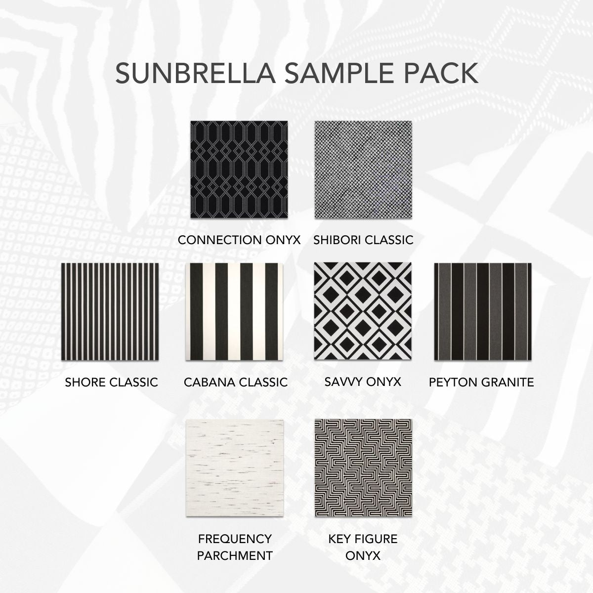 Sunbrella Sample Pack - Black / White