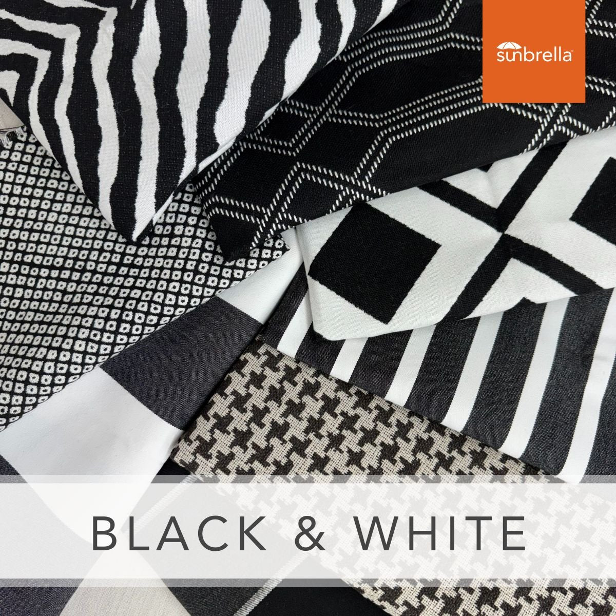 Sunbrella Sample Pack - Black / White - Outdoor Fabric Central