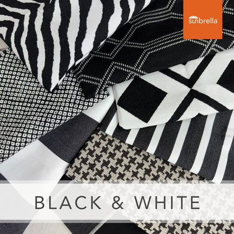 Sunbrella Sample Pack - Black / White - Outdoor Fabric Central