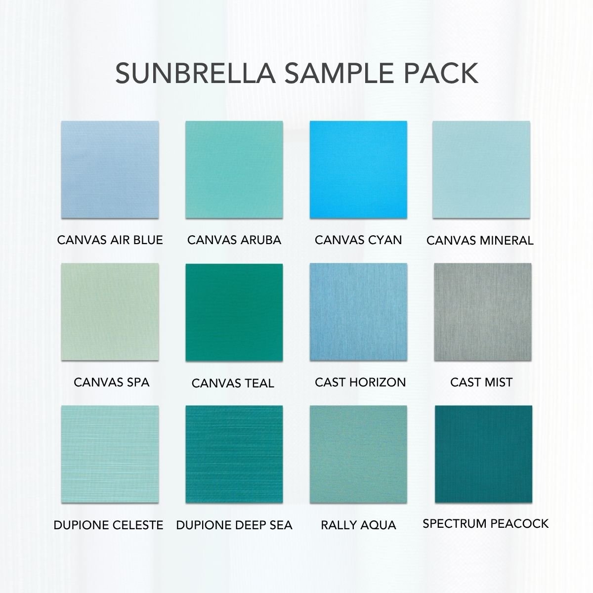 Sunbrella Sample Pack - Blue / Aqua - Outdoor Fabric Central