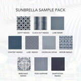 Sunbrella Sample Pack - Blue / Navy Patterns - Outdoor Fabric Central
