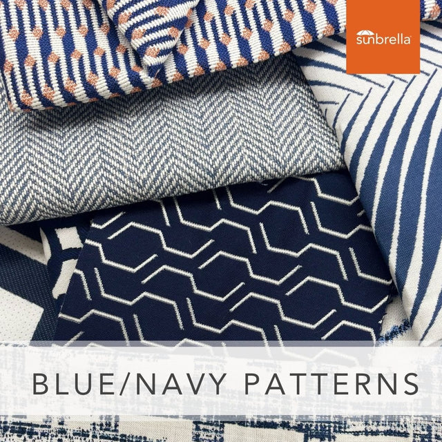 Sunbrella Sample Pack - Blue / Navy Patterns - Outdoor Fabric Central