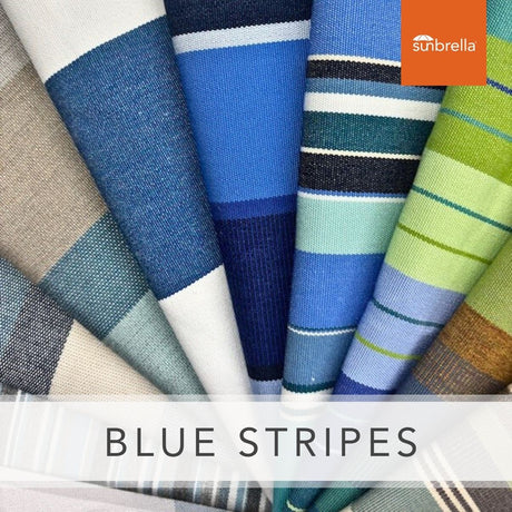 Sunbrella Sample Pack - Blue Stripes - Outdoor Fabric Central