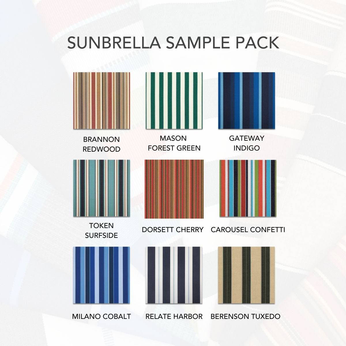 Sunbrella Sample Pack - Bold Stripes - Outdoor Fabric Central