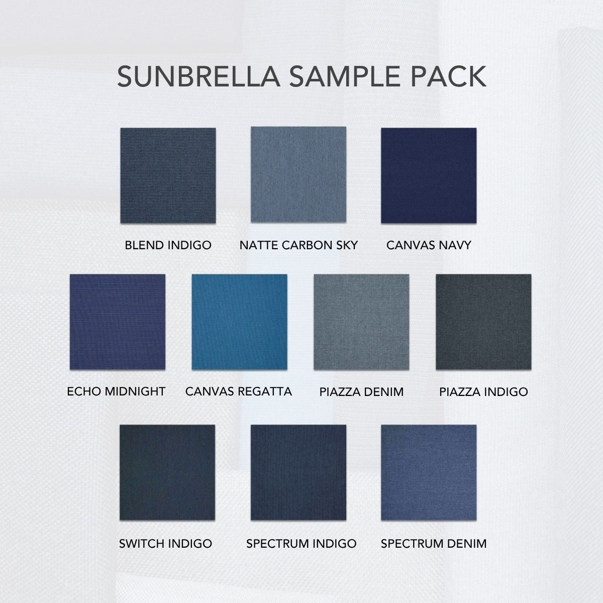 Sunbrella Sample Pack - Navy / Denim - Outdoor Fabric Central