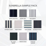 Sunbrella Sample Pack - Navy Stripes - Outdoor Fabric Central
