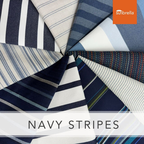 Sunbrella Sample Pack - Navy Stripes - Outdoor Fabric Central