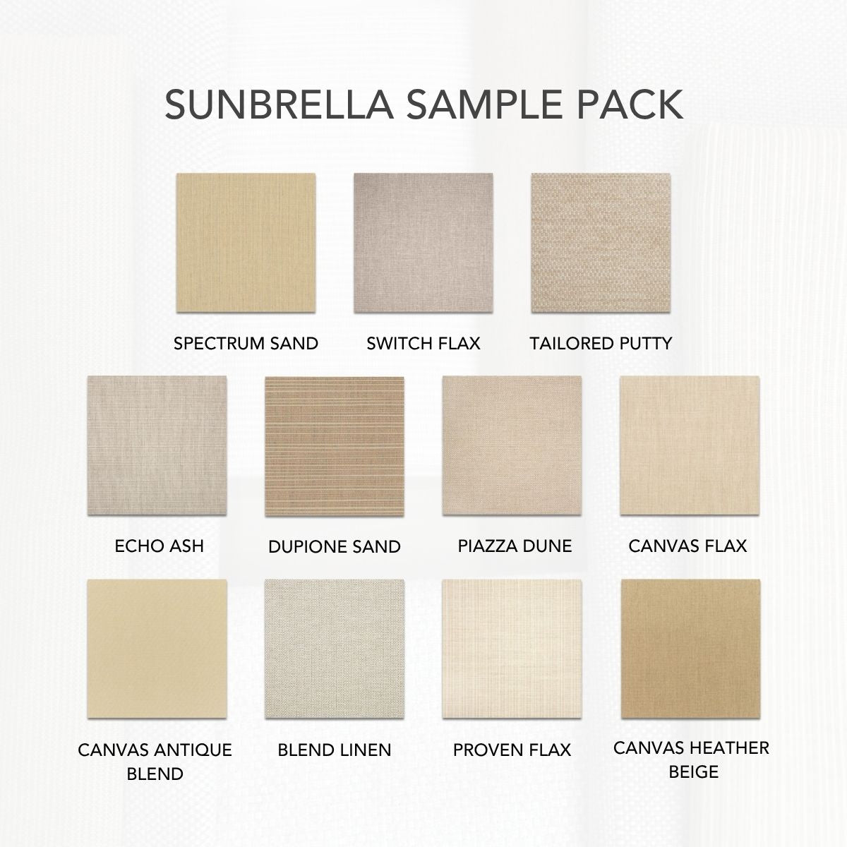 Sunbrella Sample Pack - Tan / Beige - Outdoor Fabric Central