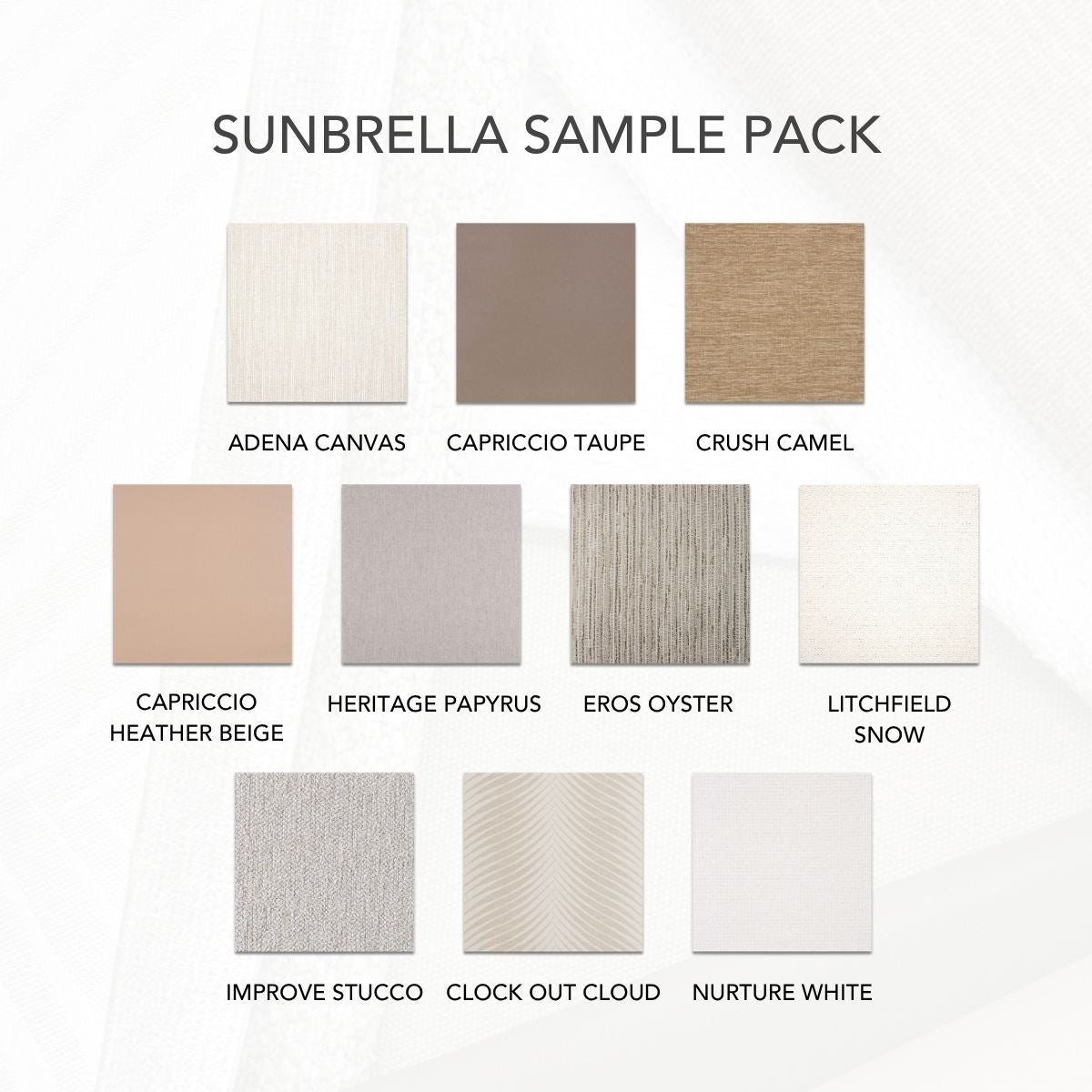 Sunbrella Sample Pack - Touch of Texture - Outdoor Fabric Central