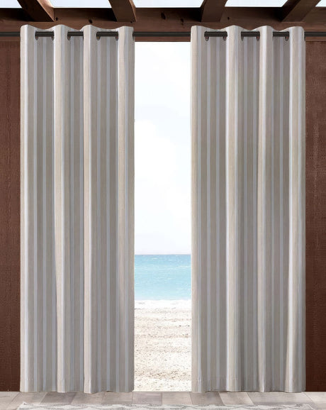 Sunbrella Shore Linen Indoor/Outdoor Curtain Panel - Outdoor Fabric Central