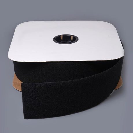 Texacro Nylon Tape Loop 71 Standard Backing 4 inch Black (50 yard roll) - Outdoor Fabric Central