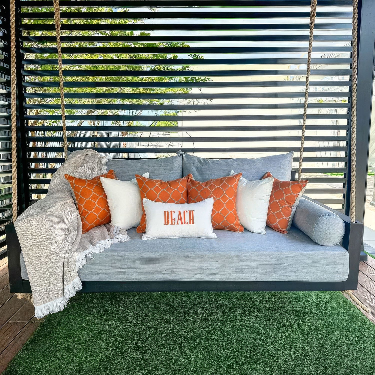 Twin Size Sunbrella Porch Swing Bed Cushion Cover Bundle (75x39) - Outdoor Fabric Central