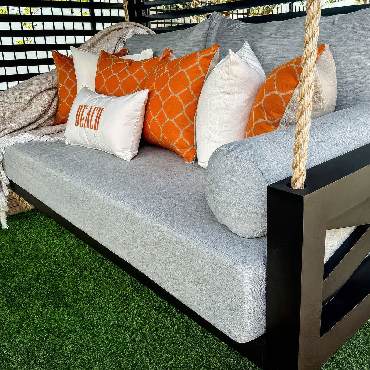 Twin Size Sunbrella Porch Swing Bed Cushion Cover Bundle (75x39) - Outdoor Fabric Central