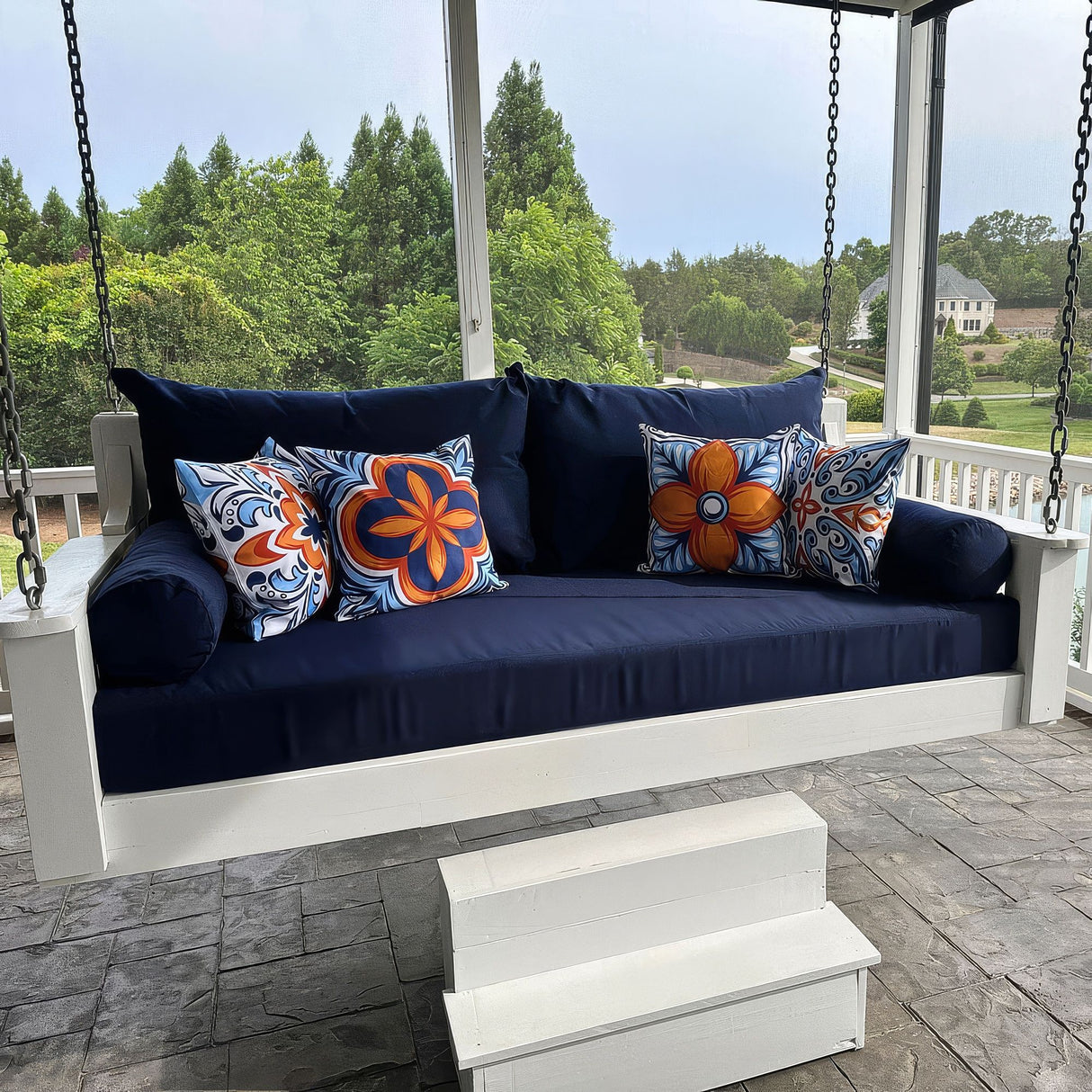 Twin Size Sunbrella Porch Swing Bed Cushion Cover Bundle (75x39) - Outdoor Fabric Central