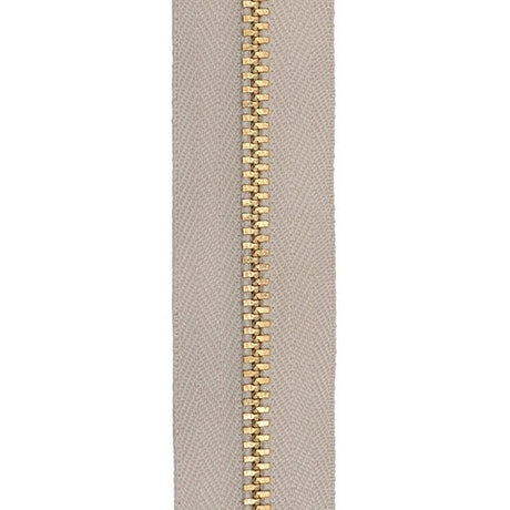 YKK 4 Brass Zipper Tape - Beige - Outdoor Fabric Central