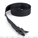 YKK Vislon 10 Separating Zipper AutoLok Double Pull Nylon Slider 78 inch Black - Outdoor Fabric Central