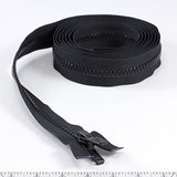 YKK Vislon 10 Separating Zipper AutoLok Double Pull Plastic Slider 120 inch Black - Outdoor Fabric Central