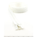 YKK Vislon 10 Separating Zipper AutoLok Double Pull Plastic Slider 120 inch White - Outdoor Fabric Central
