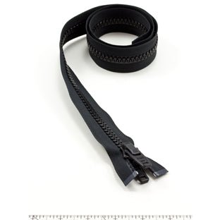 YKK Vislon 10 Separating Zipper AutoLok Double Pull Plastic Slider 36 inch Black - Outdoor Fabric Central
