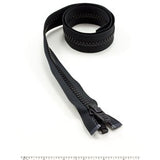 YKK Vislon 10 Separating Zipper AutoLok Double Pull Plastic Slider 36 inch Black - Outdoor Fabric Central