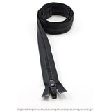 YKK Vislon 10 Separating Zipper AutoLok Double Pull Plastic Slider 60 inch Black - Outdoor Fabric Central