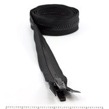YKK Vislon 10 Separating Zipper AutoLok Double Pull Plastic Slider 66 inch Black - Outdoor Fabric Central