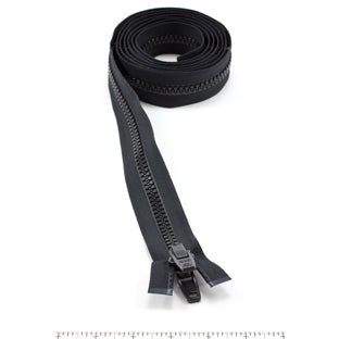 YKK Vislon 10 Separating Zipper AutoLok Double Pull Plastic Slider 84 inch Black - Outdoor Fabric Central