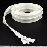 YKK Vislon 10 Separating Zipper AutoLok Short Double Pull Metal Slider 144 inch White - Outdoor Fabric Central